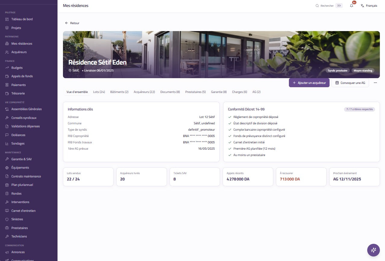 gestion des residences