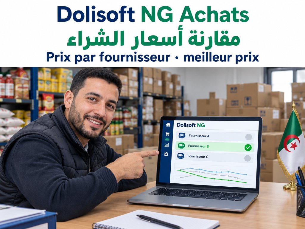 Dolisoft NG Achats — comparaison des prix d'achat par fournisseur — مقارنة أسعار الشراء