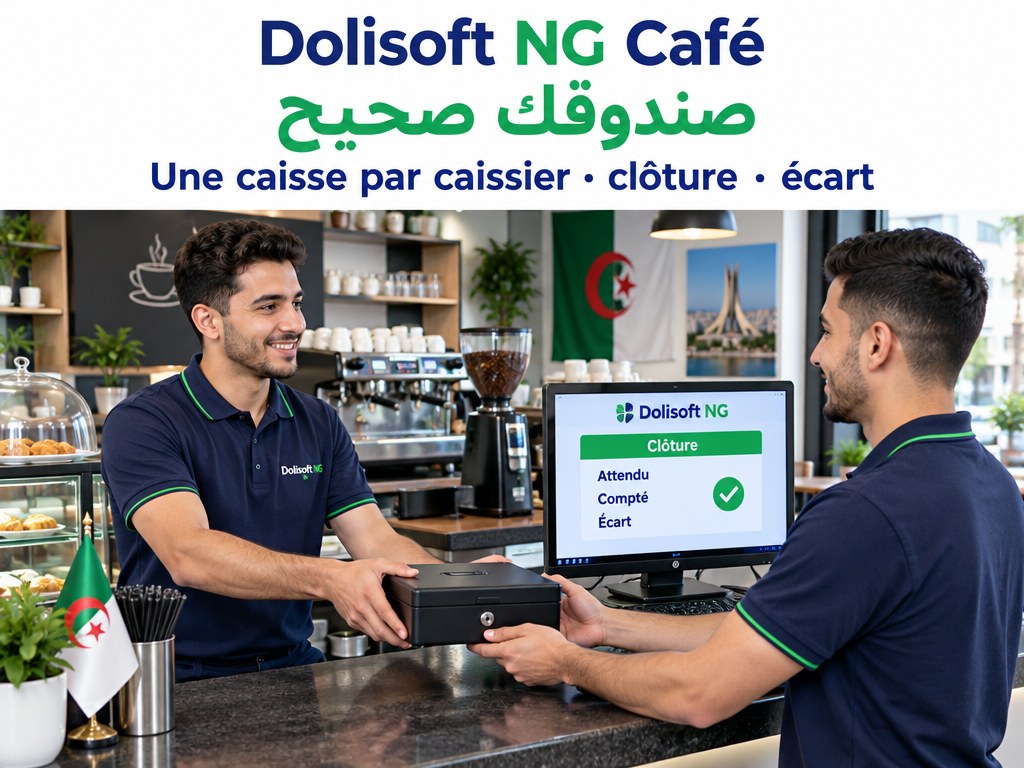 Dolisoft NG Café — une caisse par caissier, clôture et écart