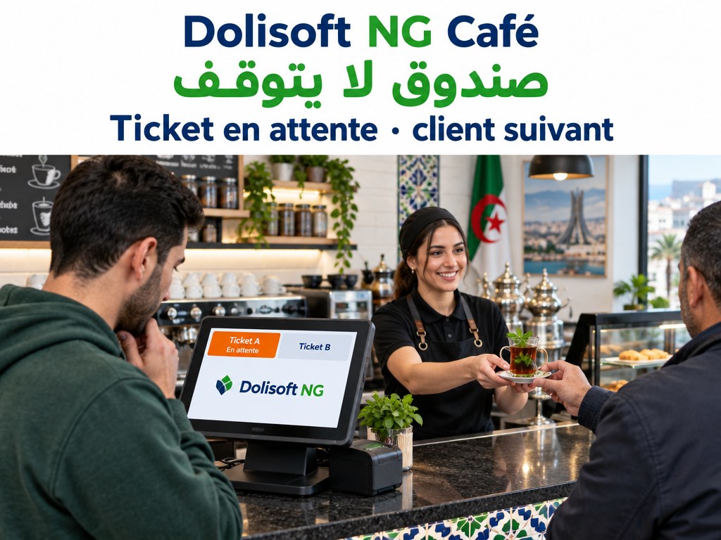 Dolisoft NG Café — ticket en attente, client suivant