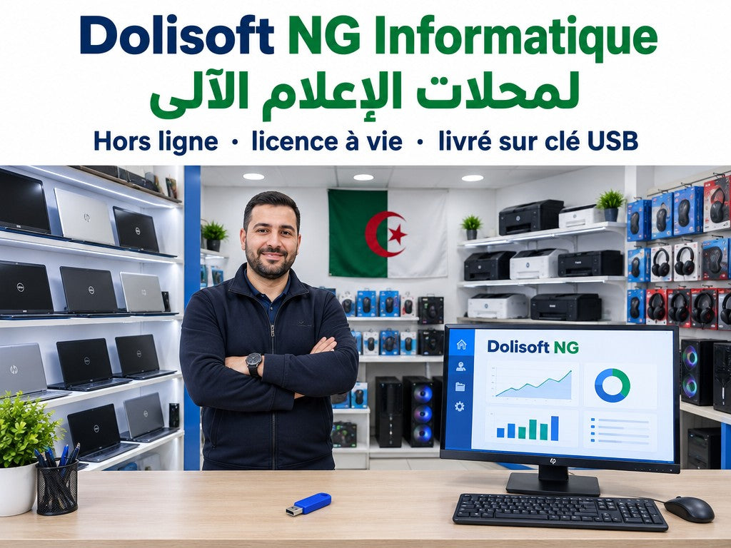 Dolisoft NG Informatique — hors ligne, licence à vie, clé USB