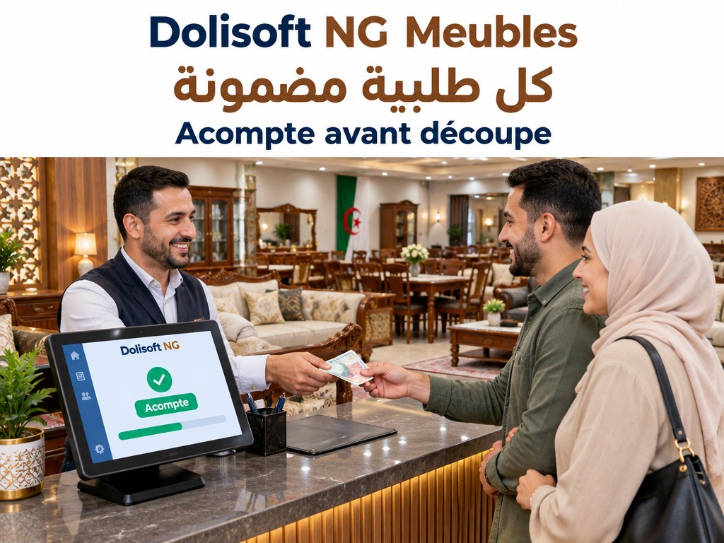 Dolisoft NG Meubles — acompte avant découpe — كل طلبية مضمونة