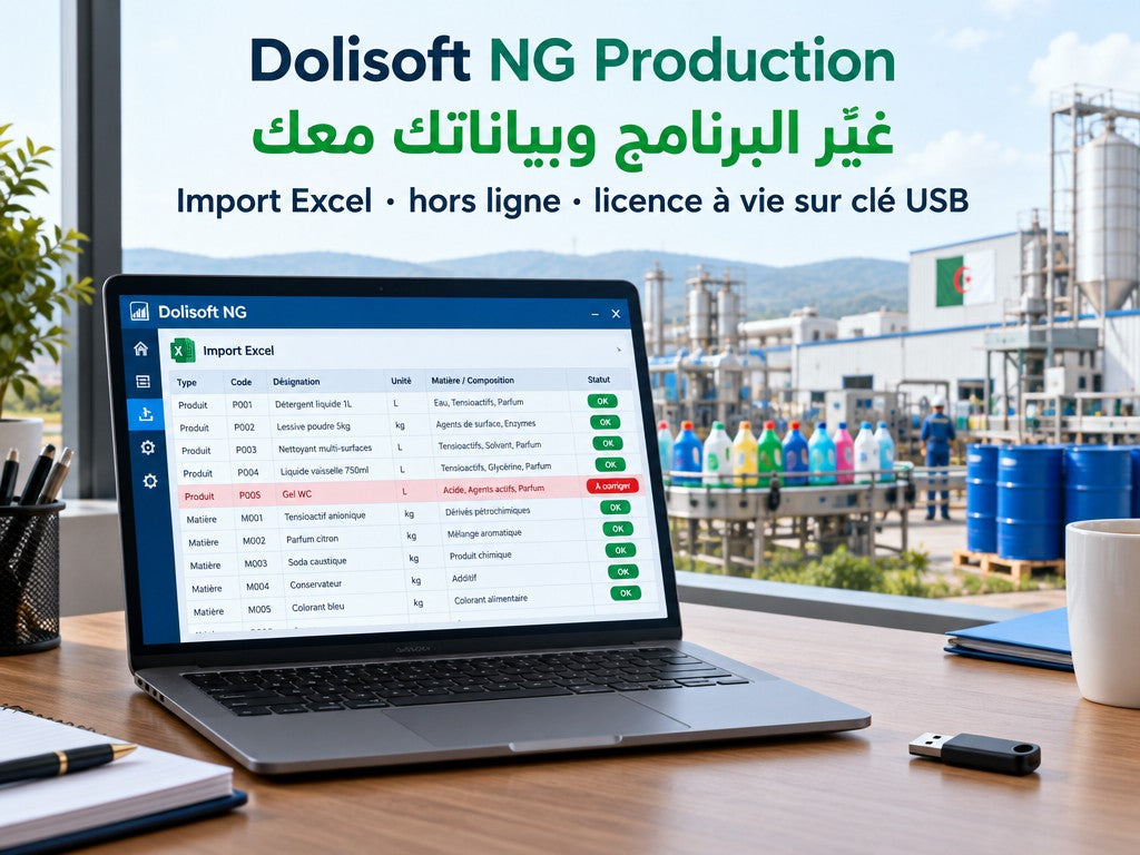 Dolisoft NG Production — changer de logiciel, import Excel