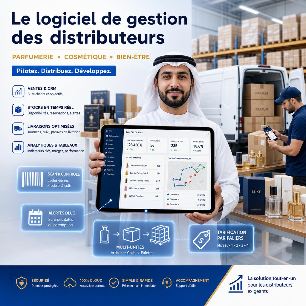 برنامج التوزيع المصمم خصيصاً لـ موزعي مستحضرات التجميل والعطور