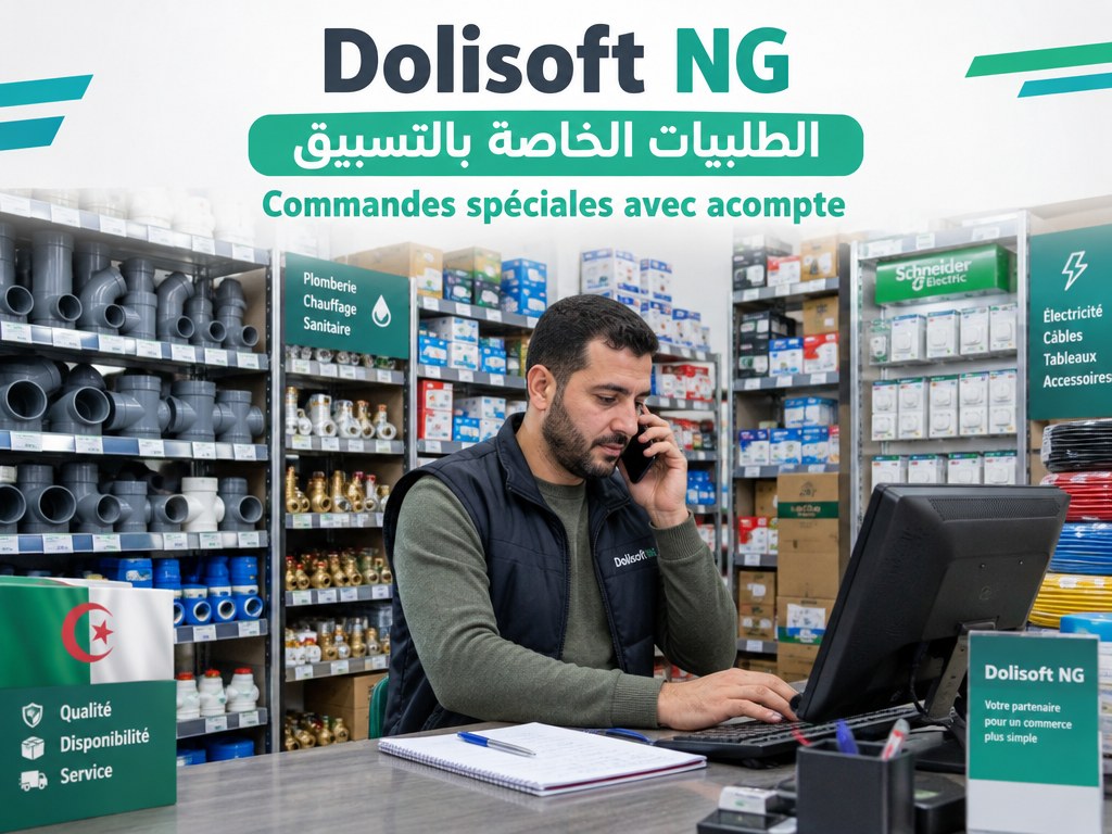 Dolisoft NG Quincaillerie — commandes spéciales avec acompte