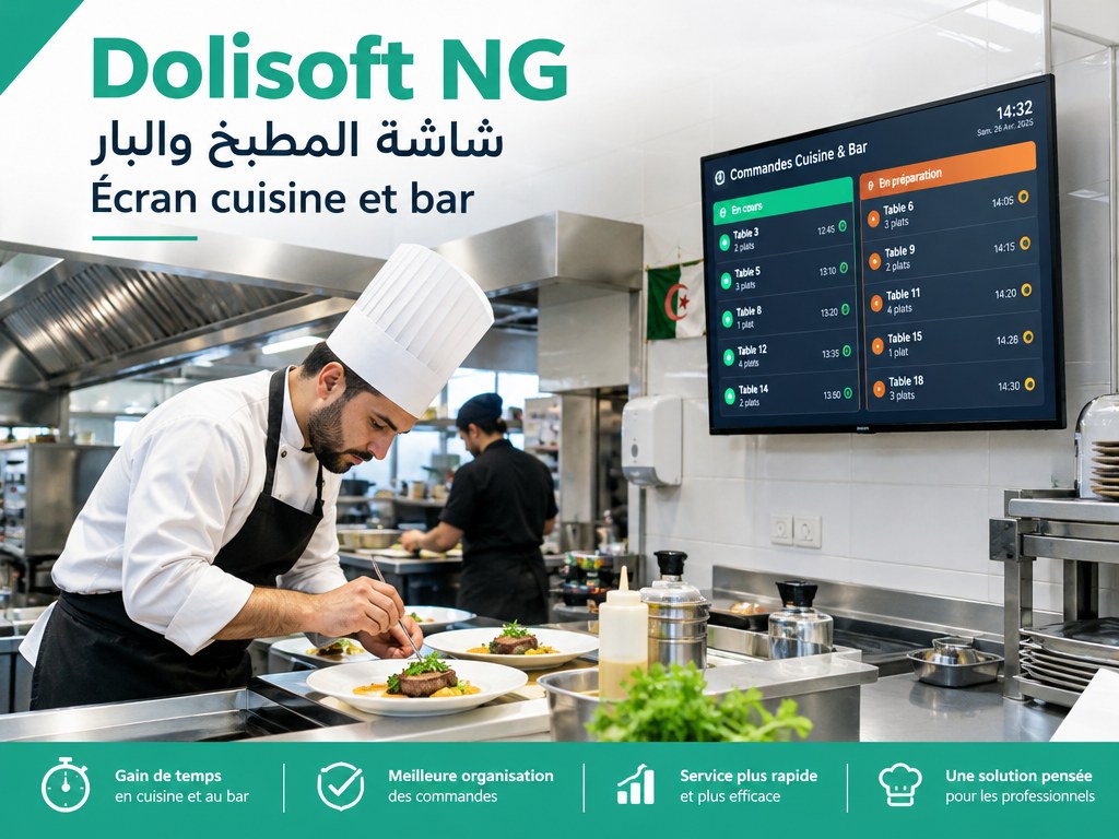 Dolisoft NG Restaurant — écran cuisine et bar