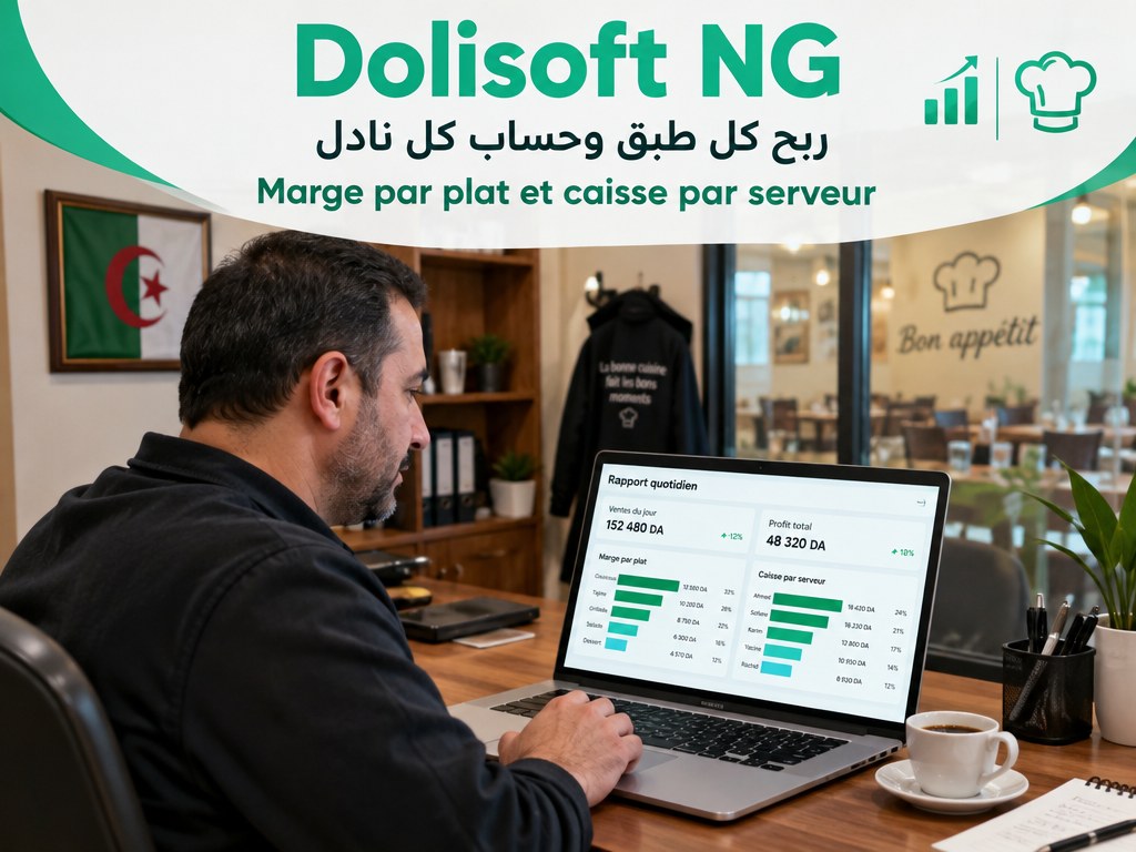 Dolisoft NG Restaurant — marge par plat et caisse par serveur