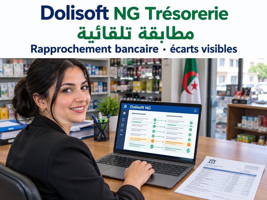 Dolisoft NG Trésorerie — rapprochement bancaire, écarts visibles — مطابقة تلقائية
